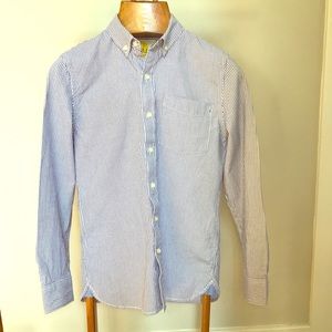Boden fine striped navy cotton shirt -boys 13-14y